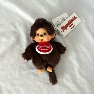 Monchhichi brown monkey plush keychain new with tags Japan NWT purse charm toy